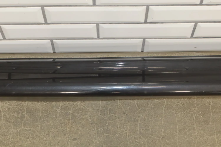 08-15 Mitsubishi Lancer Evolution X Evo 10 Left Side Skirt Rocker Molding Phantom Black - Image 6